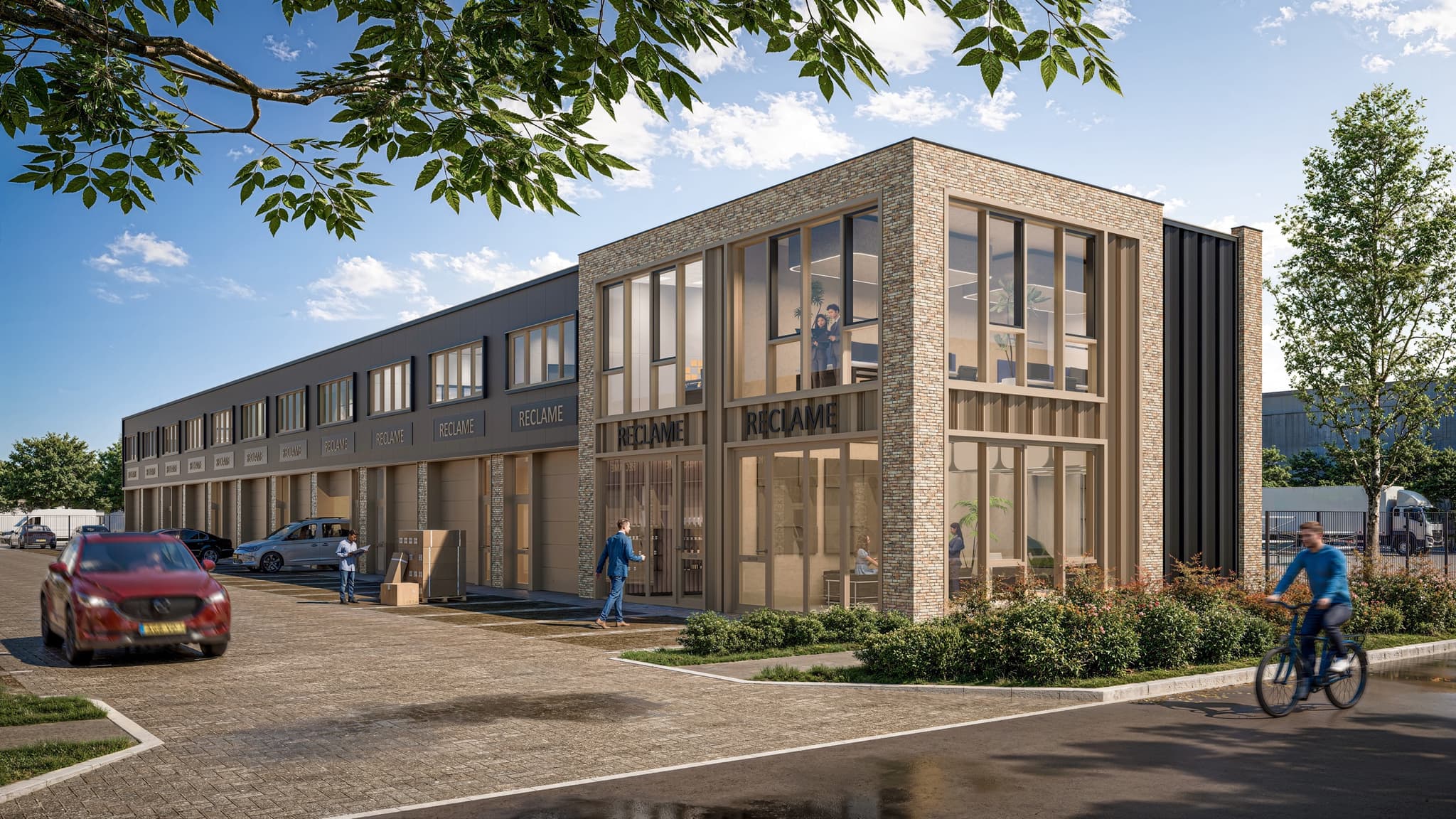 Render van de units vanaf de straat
